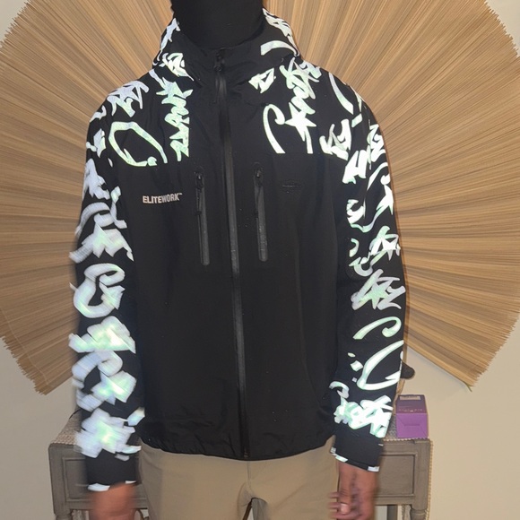 Corteiz Clothing Other - CORTEIZ Men's Black Reflective ELITEWORK Waterproof Shell Jacket